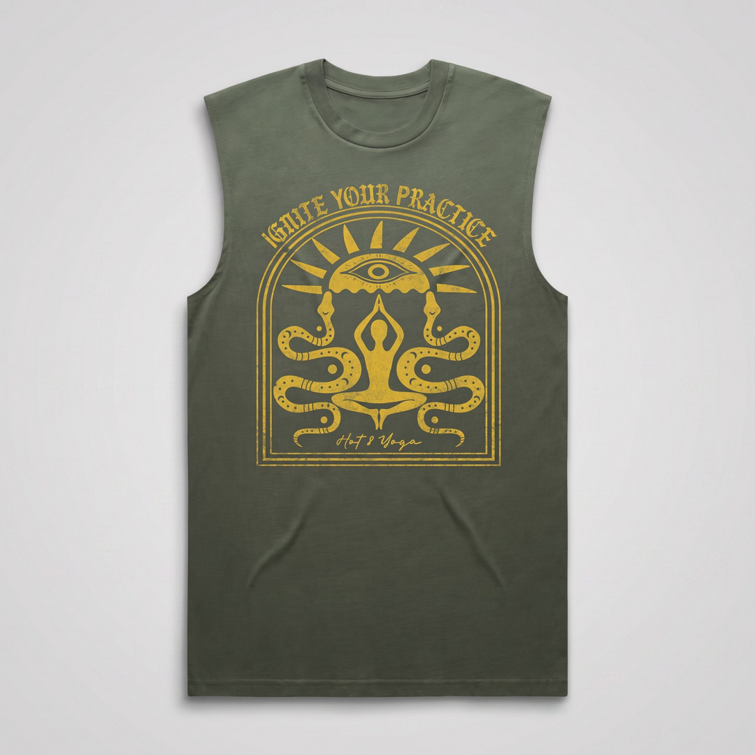 Ignite Your Practice Distressed Muscle Tank Top