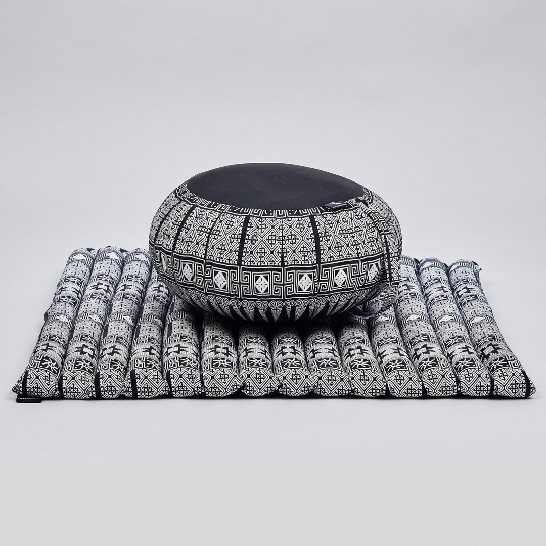 Zafu Midnight Geometric Meditation Cushion Set