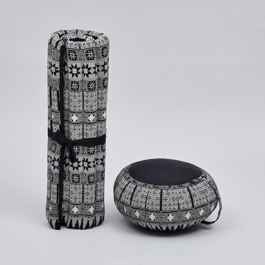 Zafu Midnight Geometric Meditation Cushion Set