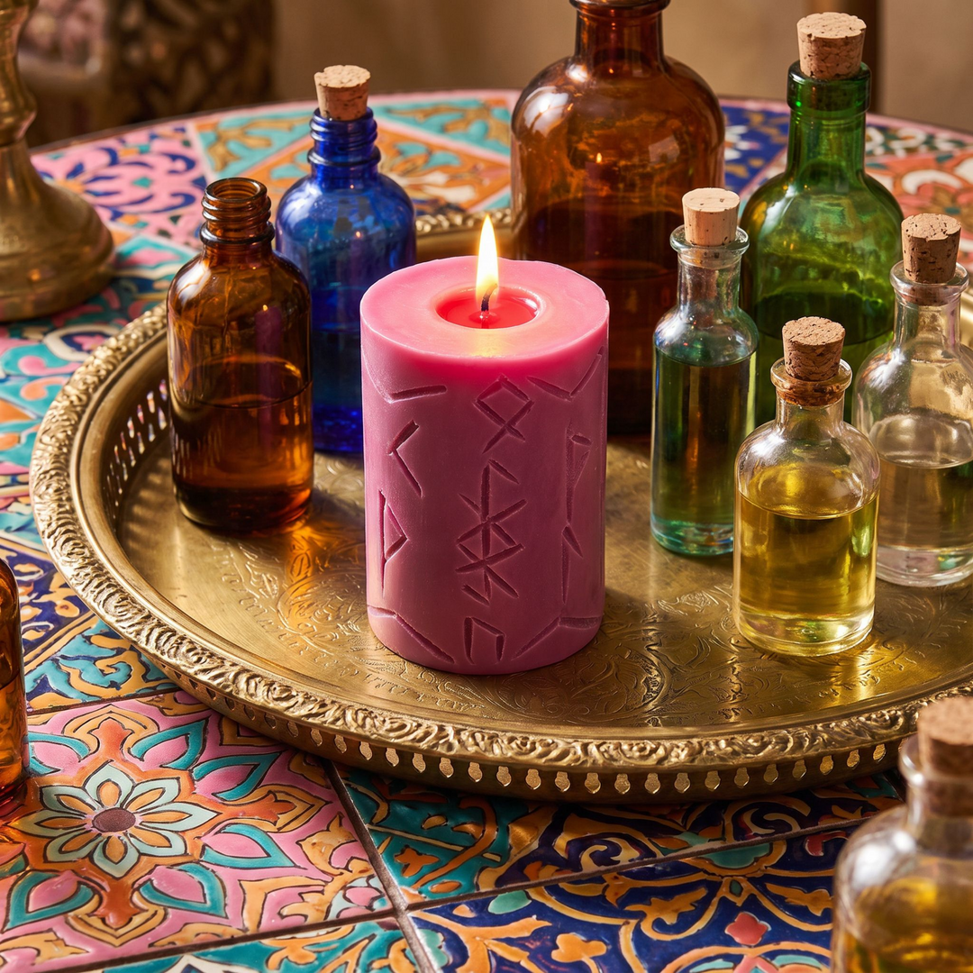 Mimir Norse Magic Clarity Rune Pillar Candle