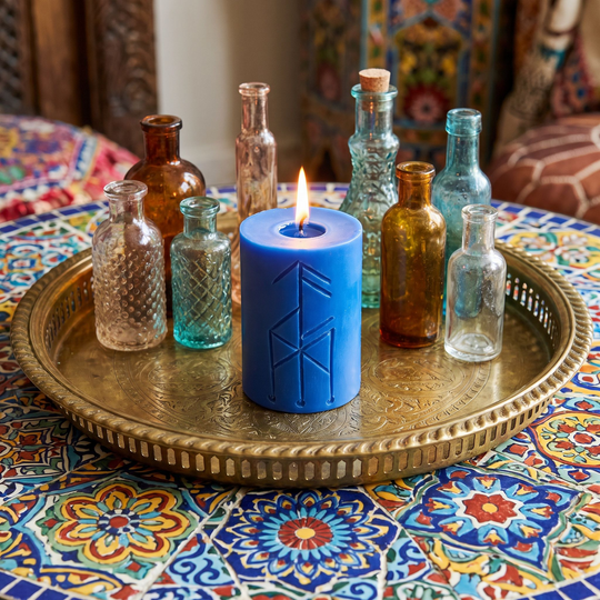 Thor Norse Magic Vitality Rune Pillar Candle
