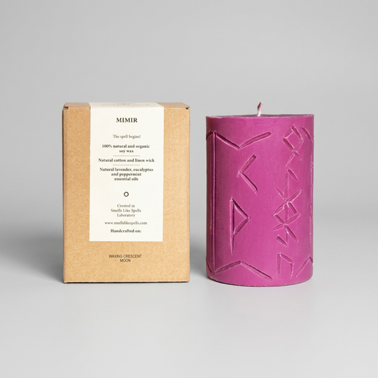 Mimir Norse Magic Clarity Rune Pillar Candle
