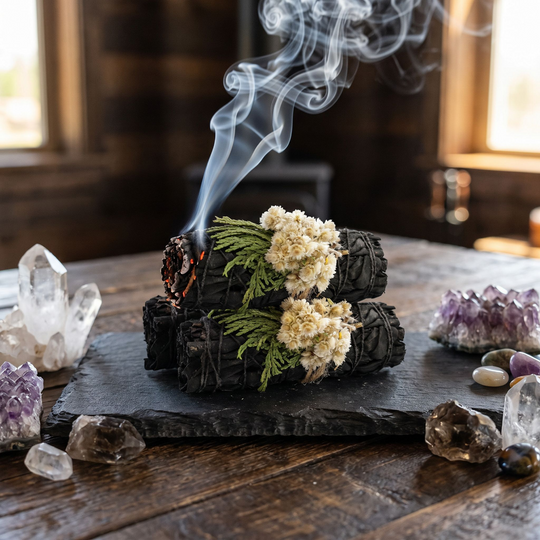 Midnight Bloom Floral White Sage Smudge Stick