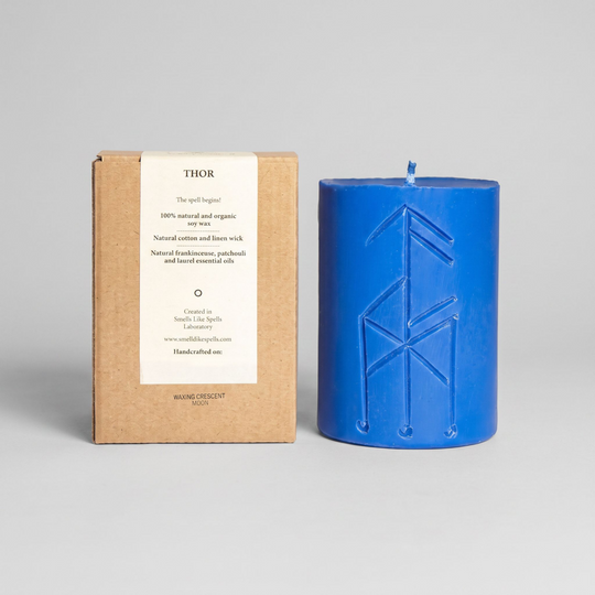 Thor Norse Magic Vitality Rune Pillar Candle