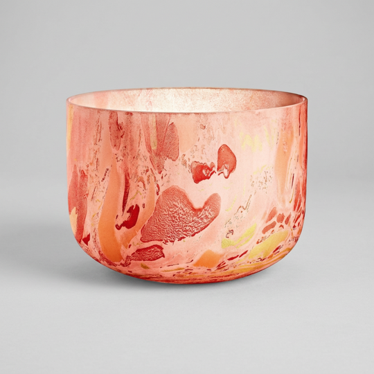 10" Marble Crystal Singing Bowl, D4, Sacral Chakra, 432 Hz