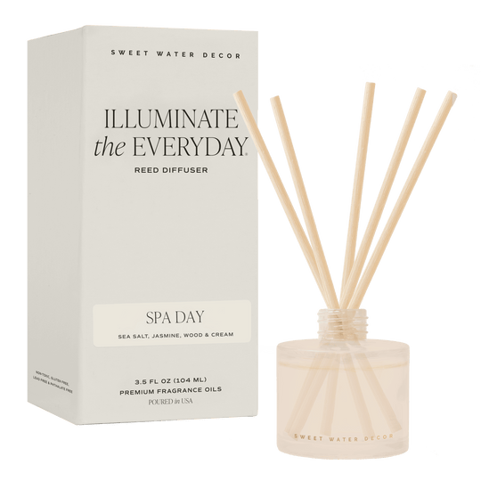 Spa Day White Translucent Tinted Glass Jar Reed Diffuser