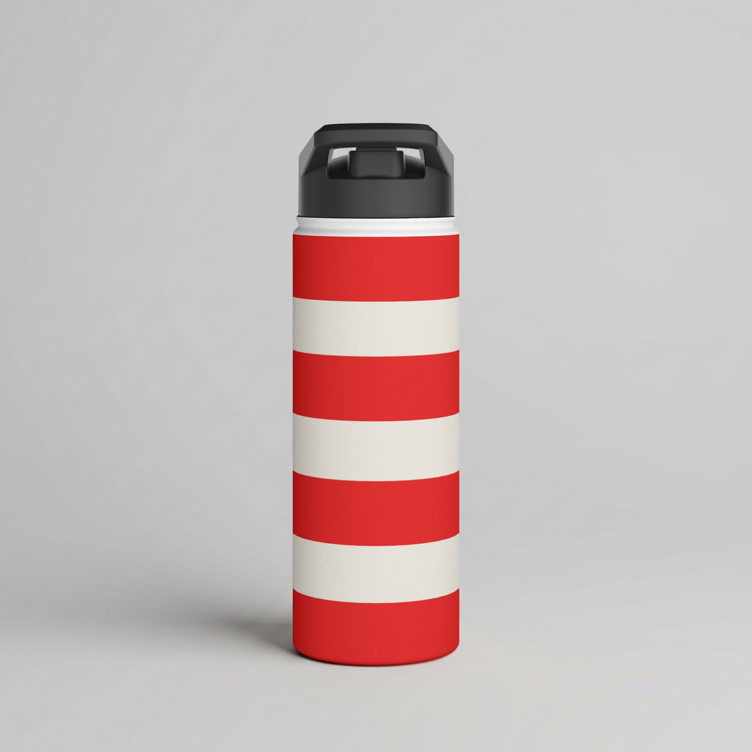 Heritage Red Stripe Stainless Steel Water Bottle 18oz