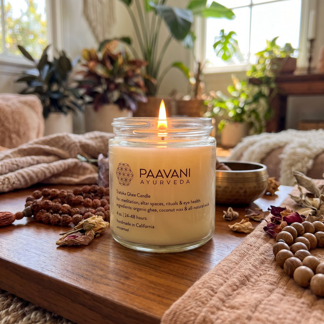 Trataka Ayurvedic Meditation Ghee Candle for Focus