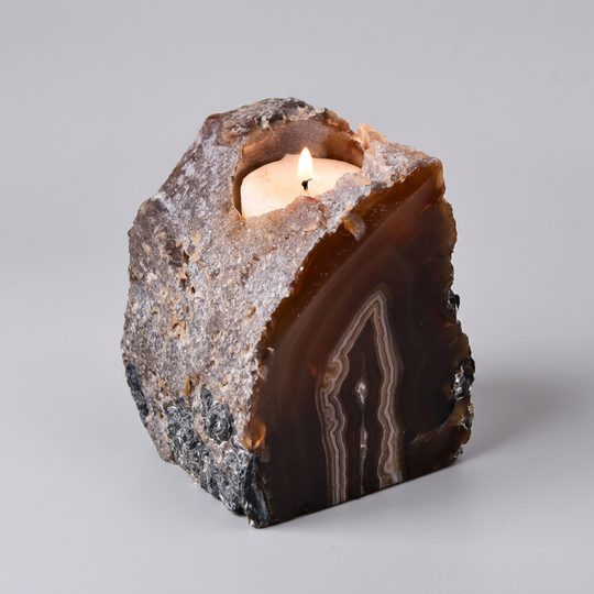 Natural Agate Candle and Pen Holder