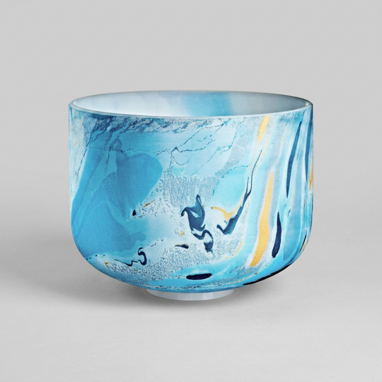 Brow Chakra Blue Marble Crystal Singing Bowl