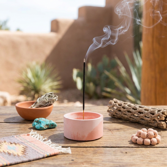 Round Incense Holder | Pink & Coral