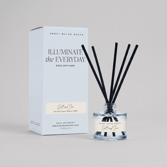 Salt and Sea Blue Glass Reed Diffuser