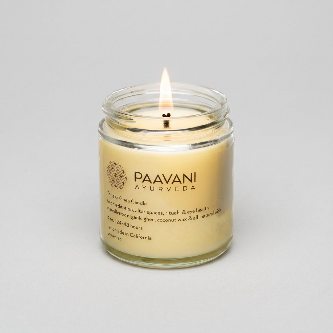 Trataka Ayurvedic Meditation Ghee Candle for Focus