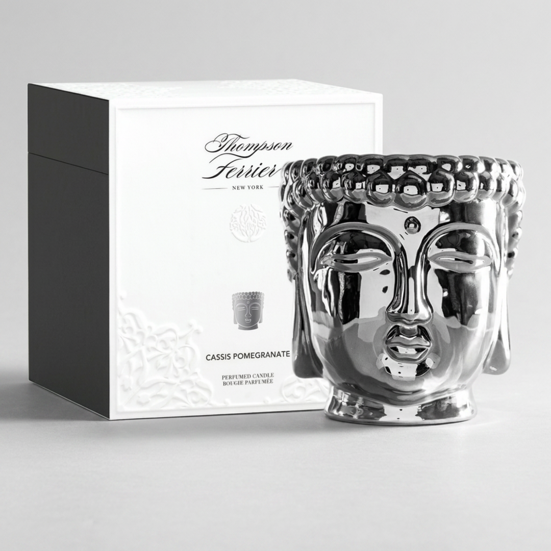 Thompson Ferrier Silver Buddha Candle