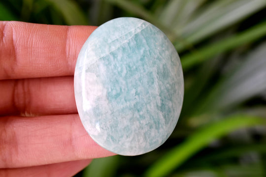 Amazonite Worry Stone for crystal healing (Pocket Palm Stone / Thumb Stone)