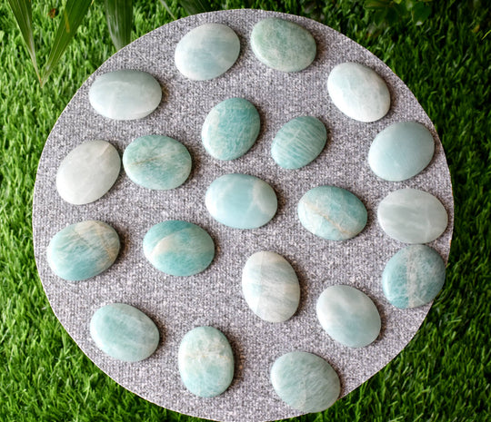 Amazonite Worry Stone for crystal healing (Pocket Palm Stone / Thumb Stone)