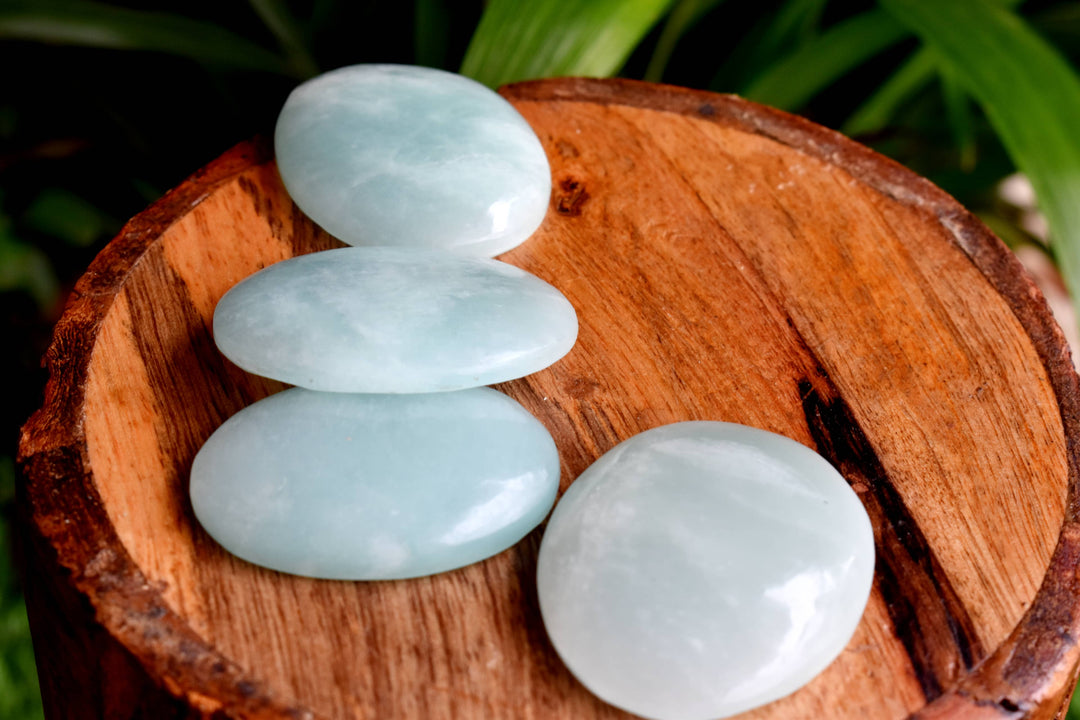 Amazonite Worry Stone for crystal healing (Pocket Palm Stone / Thumb Stone)