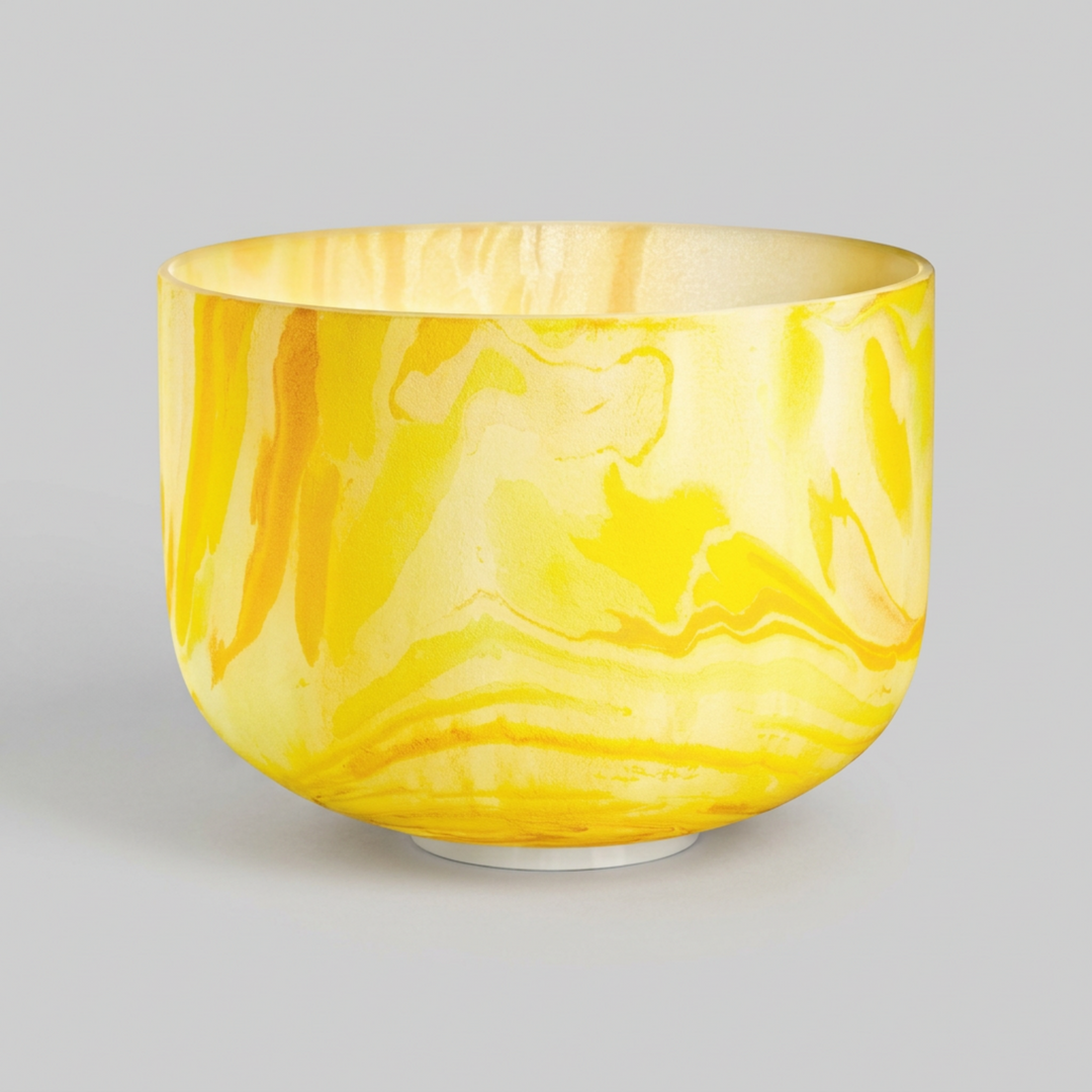 Solar Plexus Chakra Yellow Marble Crystal Singing Bowl