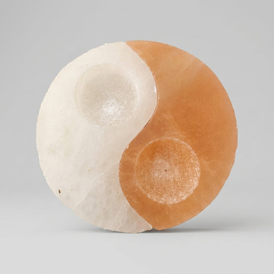 Selenite Yin Yang Candle Holders