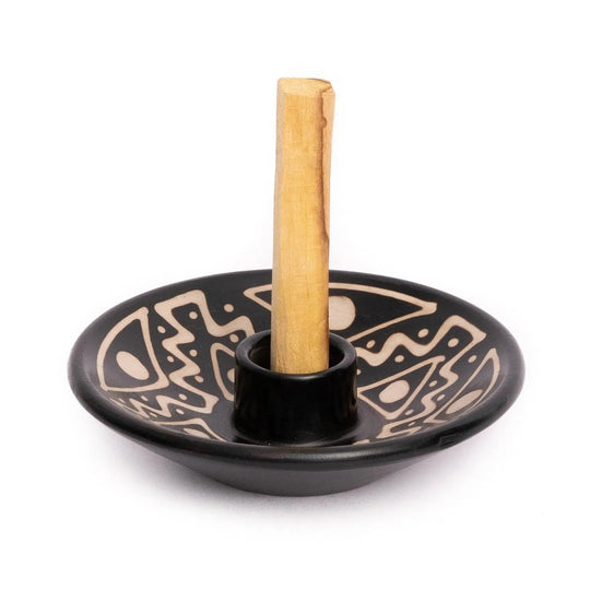 Chulucanas Ceramic Palo Santo Holder | Includes 5 Palo Santo Sticks