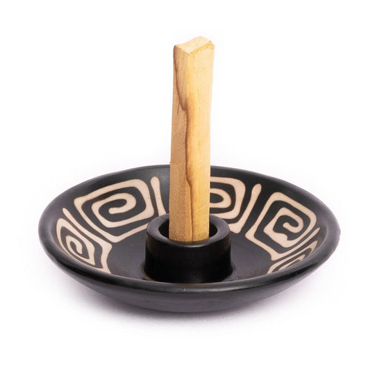 Chulucanas Ceramic Palo Santo Holder | Includes 5 Palo Santo Sticks
