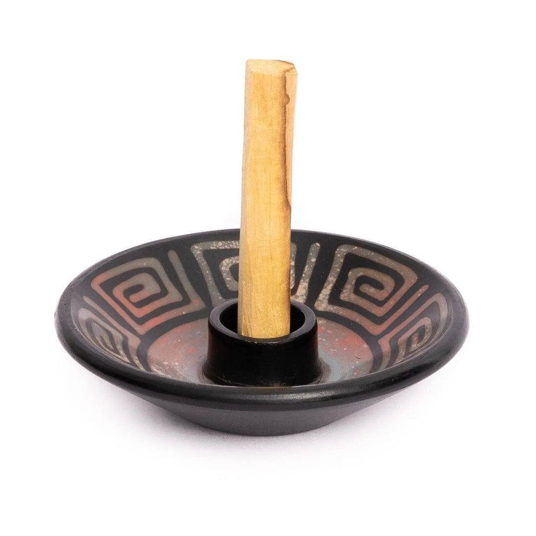 Chulucanas Ceramic Palo Santo Holder | Includes 5 Palo Santo Sticks