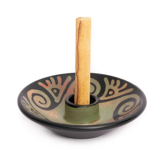 Chulucanas Ceramic Palo Santo Holder | Includes 5 Palo Santo Sticks