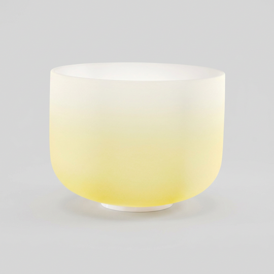 Solar Plexus Chakra Yellow Ombre Frosted Crystal Singing Bowl